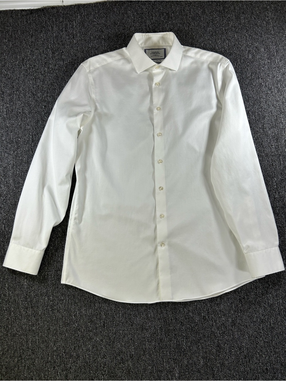 Men’s Charles Tyrwhitt White Non Iron Slim Fit Dress Shirt 17/37 Long Sleeve